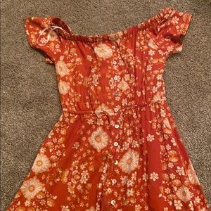 Orange Floral Dress